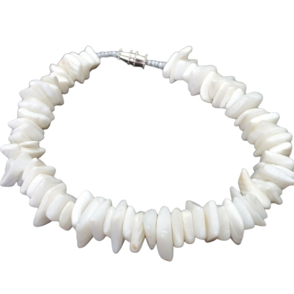 Tropical White Seashell 8" Bracelet Beach Cruise wear  *